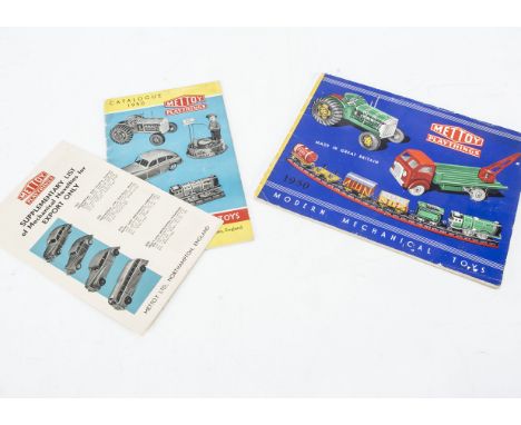 Two different Mettoy 1950 Trade Toy Catalogue, A4 size 36 pages including, Novelty Toys, Floor Trains, Diecast vehicles, Tin 