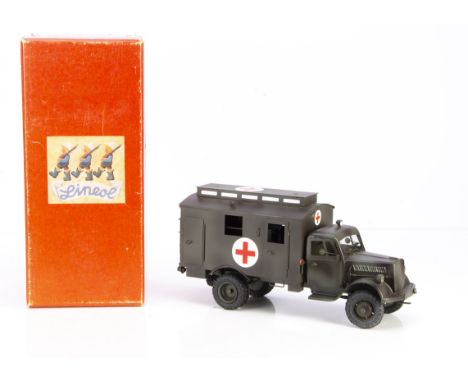 A Gert Duscha L1311G Modern Replica Lineol Opel Blitz German Army Ambulance, large scale tinplate model with battery powered 