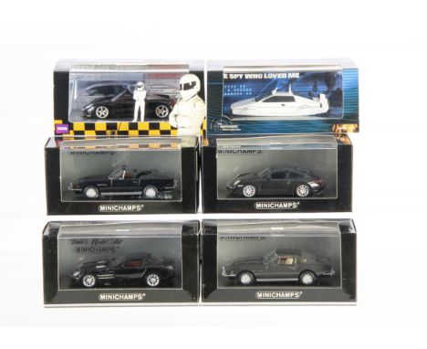 1:43 Minichamps, 400 137730 Aston Martin V8 Volante, 400 066420 Porsche 911 Carrera 4S, 400 033021 Mercedes-Benz SLR McLaren,