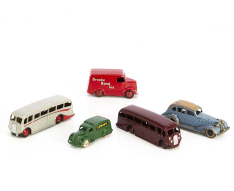 Tootsietoy &amp; Dinky Toy Diecast Models, including pre-war Tootsietoy Ford Lewis's Camel-Back Van, G-VG, LaSalle Sedan, lig