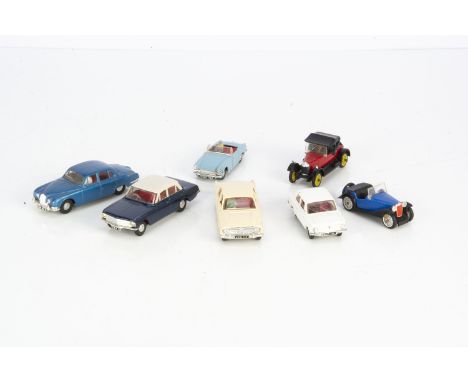 Tri-ang Spot-On Cars, No.280 Vauxhall PB Cresta, No.219 Austin Healey Sprite, No.266 Bull Nose Morris, No.279 MG PB Midget, N