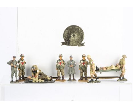 King &amp; Country boxed set BBA39 Battle of the Bulge Stretcher Party,  with a loose 8th Army 3pce Stretcher set, a Britains