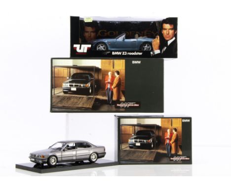 Minichamps 1:24 James Bond Tomorrow Never Dies BMW 750iL, 1:18 James Bond Tomorrow Never Dies BMW R 1200 C Motorcycle, UT Mod