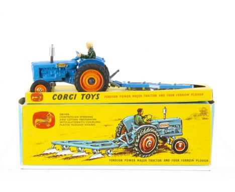 A Corgi Toys Gift Set 13 Fordson Power Major Tractor &amp; Four Furrow Plough, comprising 60 Fordson Power Major Tractor, ora