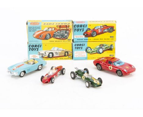 Corgi Toys Competition &amp; Racing Cars, 303S Mercedes-Benz 300SL Open Roadster, pale blue body, beige interior, RN3, driver