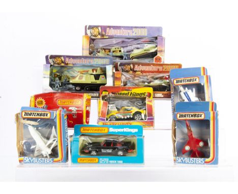 1970s-80s Matchbox Toys, Adventure 2000 K-2003 Crusader, K-2001 Raider Command, K-2002 Flight Hunter, Speed Kings K-43 Cambus