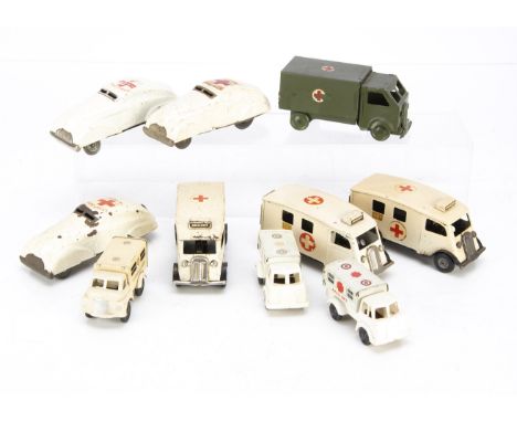 Tri-ang Minic &amp; Other Ambulances, Tri-ang Minic 75M Ambulance (3), two differing decal versions, one complete with origin