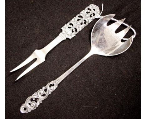 Norway TH MARTHINSEN silver spoon &amp; fork marked 830 NM. Total weight 70gms