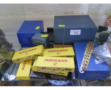 Meccano: Electric Motor E20R, Transformer T20, No.1 Clockwork Motor, Magic Clockwork Motor (all boxed) and accessory boxes fo