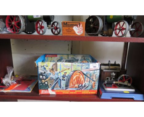 A Wilesco D10 steam engine, with accessories and original box