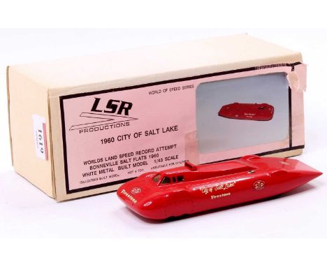 LSR Productions of UK 1/43 scale white metal handbuilt landspeed record car, a 1960 City of Salt Lake, housed in the original