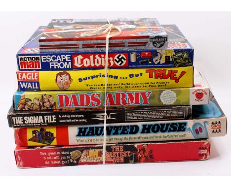 A collection of various mixed 1960s-1980s boxed board games to include The Fastest Gun, The Sigma File, Haunted House, Design