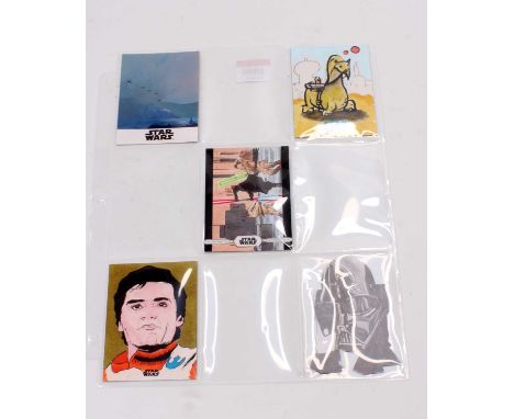 Collection of Topps Star Wars Collectable Sketch Cards, 5 examples to include Ingrid Handy, John Soukup, Marsha Parkins, Bret