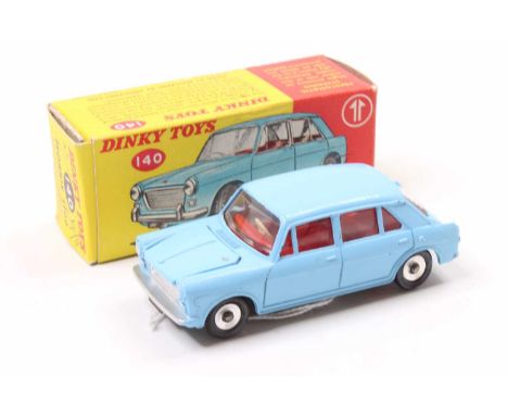 Dinky Toys No. 140 Morris 1100 comprising light blue body with red interior and spun hubs, in the original all-card box (NM-M