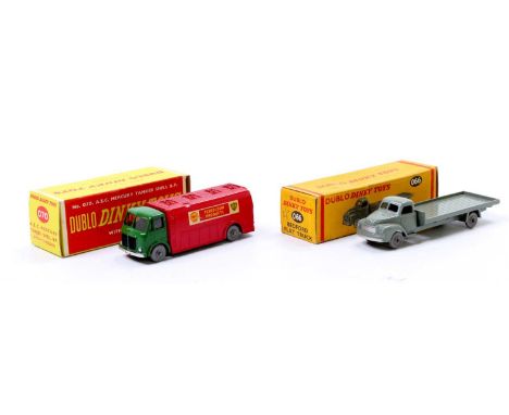 2 Dinky Dublo boxed models, No. 070 AEC Mercury Tanker "SHELL BP" in red and green with windows, the model has a few small ch