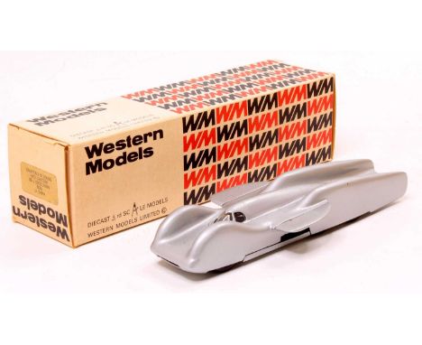 Western Models White metal 1/43rd scale No.WMS17 1939 Mercedes Benz T80, silver streamlined body with 6 large wheels, in the 