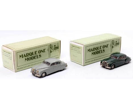 Marque One Models 1/43rd scale white metal factory built group, 2 examples to include MOM2 Jaguar MK VII M 1955, together wit