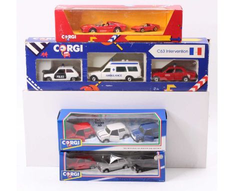 Corgi Toys boxed model sets, group of 4 comprising No. 94171 The Italian Job Mini Set, No. 93715 Mini Special Edition Set, a 