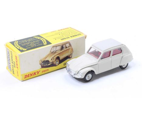 A Spanish Dinky Toys No.1413 Citroen Dyane, comprising of grey body with red interior and spun hubs, housed in the original p