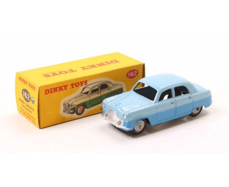 Dinky Toys No.162 Ford Zephyr saloon, comprising two-tone blue body with grey hubs, housed in the original all card box with 