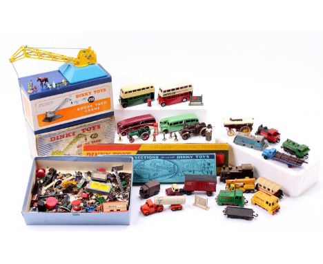 A collection of mixed toys including a boxed Dinky Toys No. 752 Goods Yard Crane, with another being an empty box, 2 boxed Pa