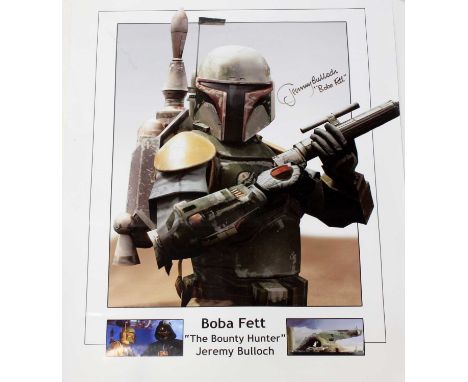 A signed Jeremy Bulloch Boba Fett signed colour print, no certificate of authenticity