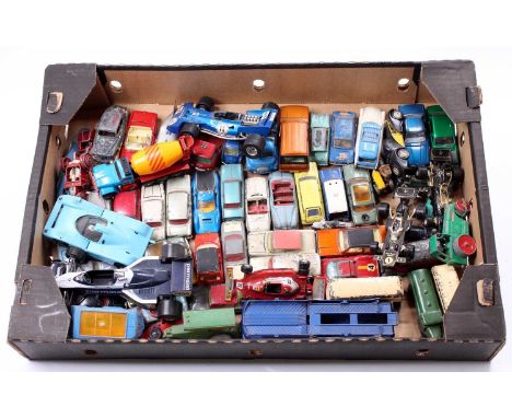 One tray containing a large quantity of mostly Corgi Toys in play-worn condition including a No. 1126 Ecurie Ecosse Racing Ca