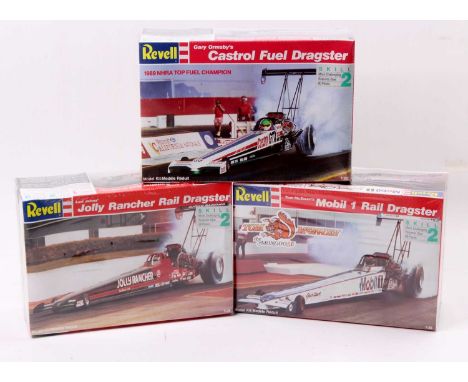 Revell 1.25 scale, 1990-1991 Fuel Rail Dragster, 7425 G.Ormsby’s ‘Castrol’ “Hemi” 1990 Top Fuel Rail, 7496 L.John’s ‘Jolly Ra