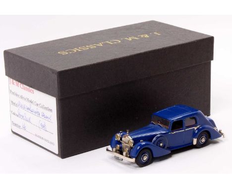 J and M Classics 1/43rd scale white metal scale model of a Alvis Speed 25 Charlesworth Saloon, royal blue, 1938 example, limi