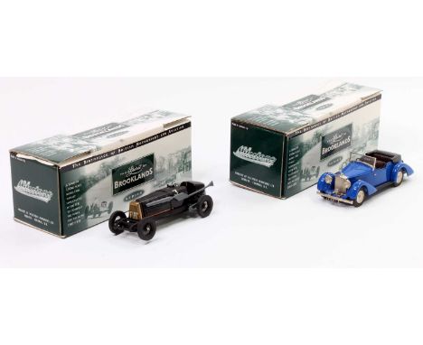 Milestone Miniatures Ltd 1/43rd scale "The Spirit of Brooklands" white metal racing car group, 2 examples to include MBC9 Mep