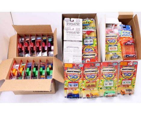 A large collection of various Matchbox Around the World collection modern release diecast vehicles and gift sets, to include 