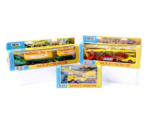 Matchbox Lesney King Size boxed group of 3 comprising K16 Dodge Tractor with Twin Tippers, K11 DAF Car Transporter, and K12 S