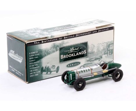 Milestone Miniatures of Cornwall 1/43 scale white metal and diecast model of a No. MDC8 Sunbeam V12 Brooklands 1919 racing ca