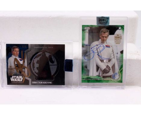 Topps Archives Signature Series 2018 Limited Edition Trading Card Pair, both in crystal cases, to include Rogue One Directors