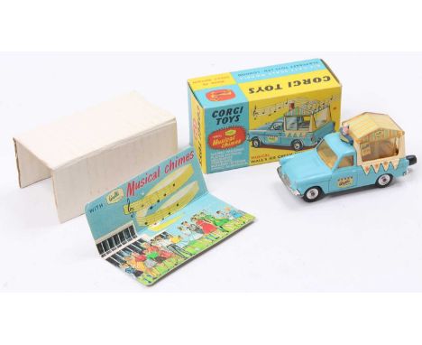 Corgi Toys No. 474 Musical Walls ice cream van, Ford Thames in light blue and cream, musical feature, with spun hubs, some di