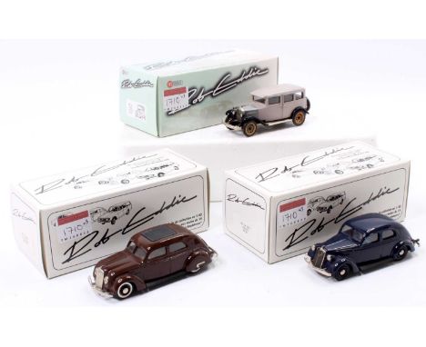 Rob Eddie Brooklin Models 1/43rd scale white metal vehicle group, 3 examples to include RE12 1935 Volvo PV36 Carioca, RE18 19