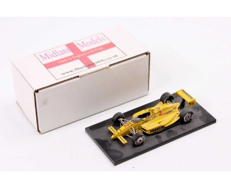 A Midlantic Models 1/43 scale white metal and resin factory handbuilt model of a 1990 Penske PC-19 Rick Mears racing car, fin