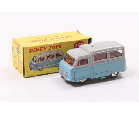 Dinky Toys, 295 Atlas Kenebrake bus, light blue and grey body, red interior with clear glazing, in the original card box