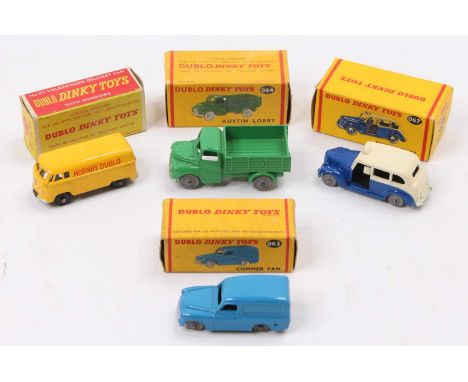 Dinky Dublo Toys group of 4 boxed models comprising No. 063 Commer Van (VNMM-BVG), No. 064 Austin Lorry (VNMM-BVNM), No. 067 