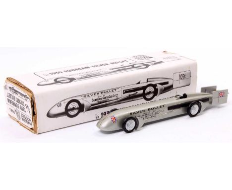 A Pandora Models of UK, 1/43 scale white metal handbuilt landspeed record car, No. PAN1 1930 Sunbeam Silver Bullet, rare exam