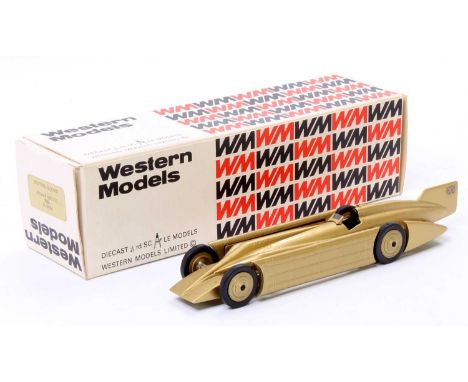 Western Models 1/43 scale hand built white metal land speed record car, the 1929 Golden Arrow, model No. WMS 15, in the origi