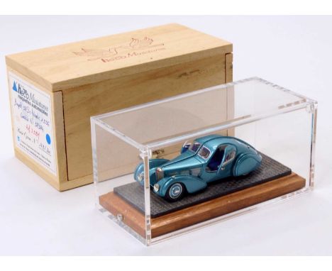 Heco Miniatures 1/43rd scale resin and white metal factory hand-built model of a Bugatti 57SC Atlantic 1936, limited edition 