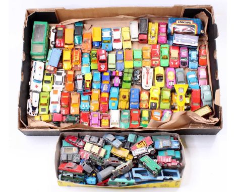 One tray containing a quantity of loose play worn Matchbox, Corgi Juniors and Majorette diecast including James Bond Lotus Es