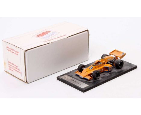 Formula Models FM01 1/43rd scale white metal and resin factory built model of a Mclaren M16C/D 1974 Indy Winner, in the origi