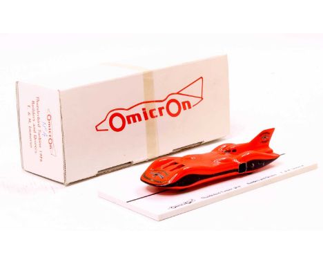 Omicron 1:43 scale resin handbuilt model of a Thunderbird Turbine 1976 land speed record car, factory-built example, in the o