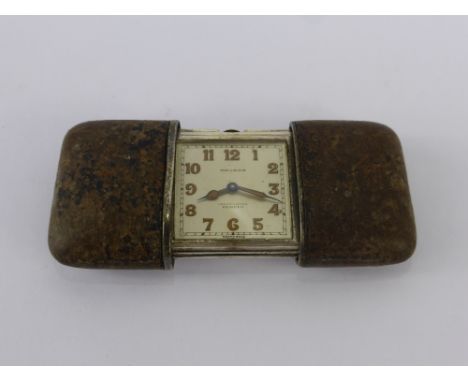 A Vintage 0.935 Silver Movado Chronometer, Ermeto case nr 1199702, mm GS travelling watch. 