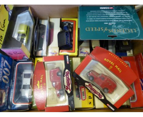 A Miscellaneous Collection of Vintage Model Cars, including Vanguard Bedford "S" type tanker, Vanguard Rover 2000 Police Car,