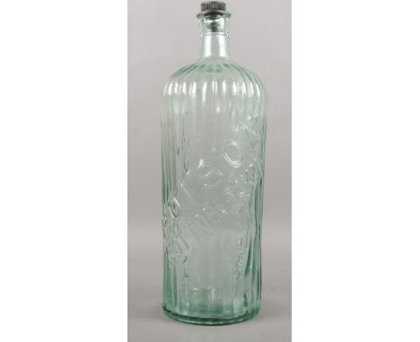 A large vintage glass poison bottle. 37.5cm height.  