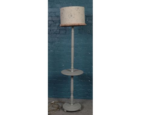 A painted standard lamp &amp; shade. (177cm height)  working
