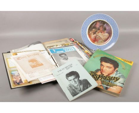 A collection of Elvis Presley memorabilia. Exclusively Elvis magazine No 1 Sept 1969, James Robert Parish The Elvis Presley S